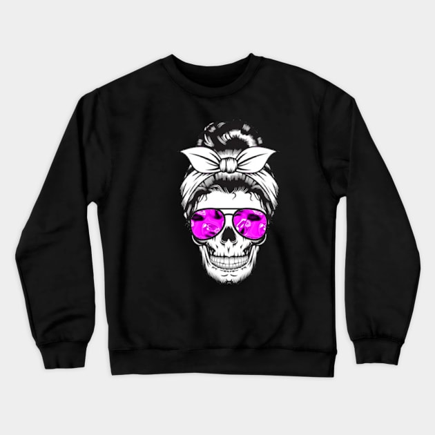 Tough chick skull Crewneck Sweatshirt by Reinrab